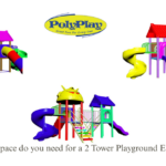 How much space do you need for a 2 Tower Playground Equipment?