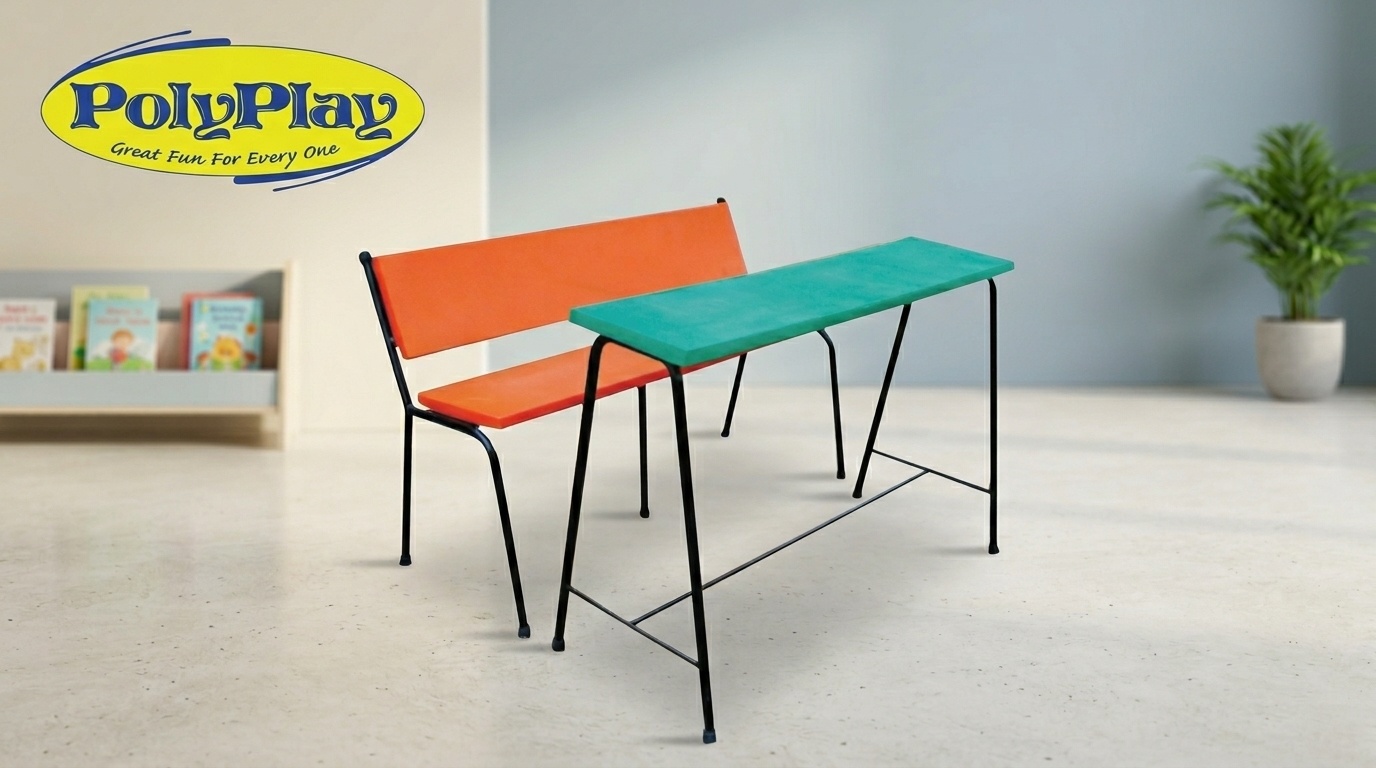 classroom chairs and tables Kenya kindergarten colourful metal frame